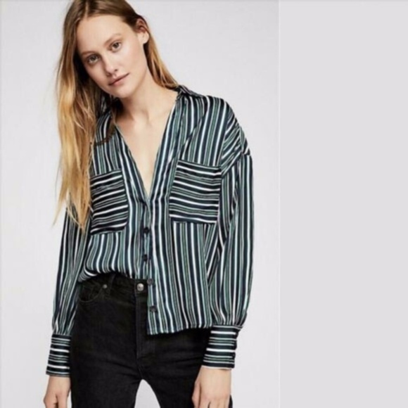 NWT FREE PEOPLE Mad About You Button down Shirt - Picture 6 of 7